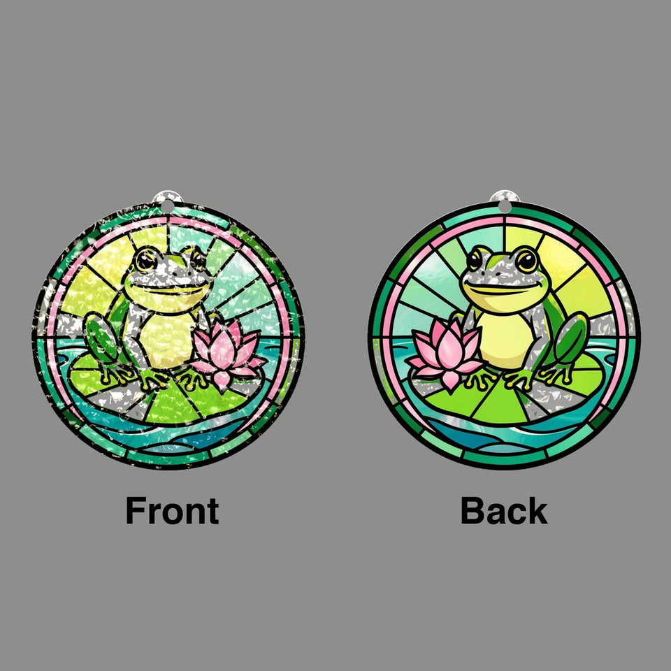 Frog Lily Pad Circle Water Ripple Suncatcher