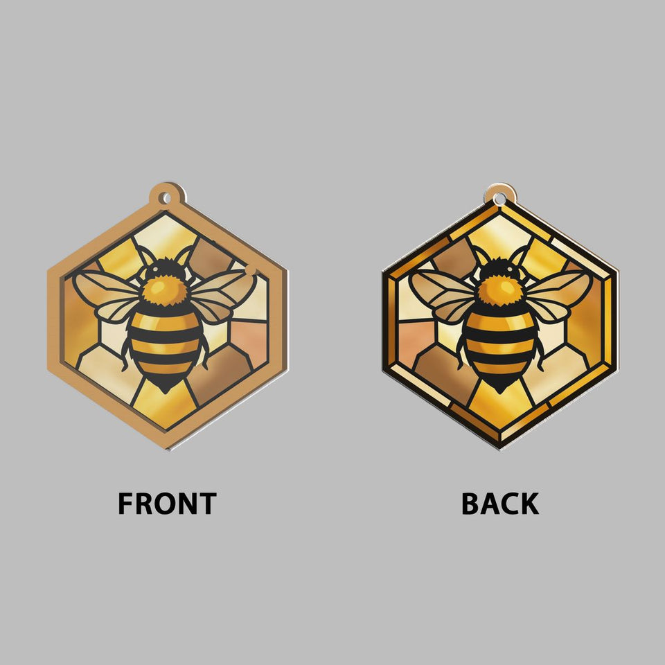 Honeybee Honeycomb Hexagon Window Hanging Suncatcher