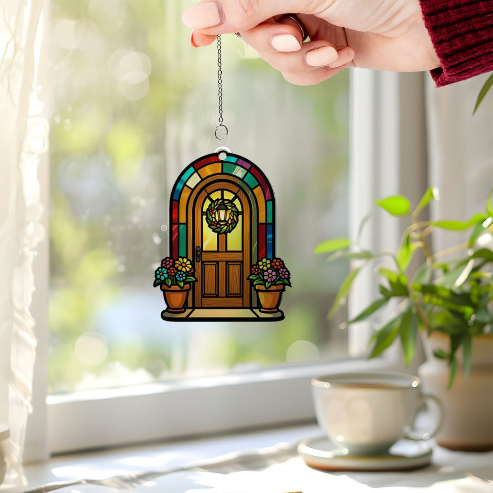 Cozy Cottage Door Arch Acrylic Suncatcher