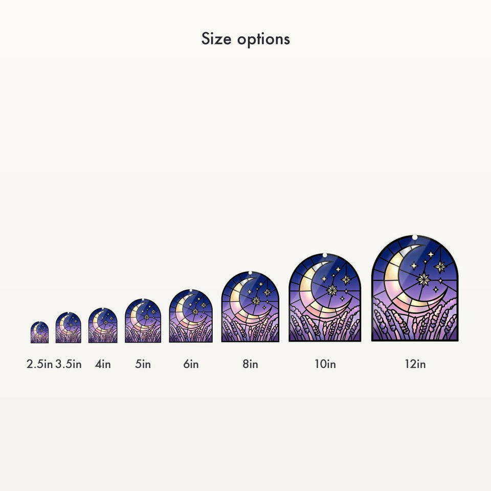 Starry Lavender Moon Arch Water Ripple Suncatcher