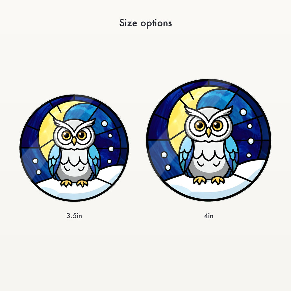 Snowy Owl Winter Moon Suncatcher Wind Chime