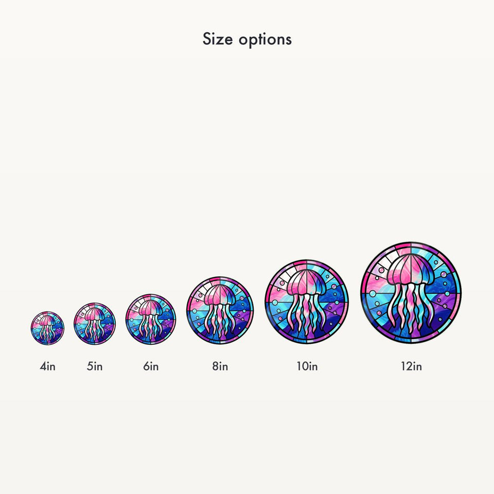 Jellyfish Glow Circle Wavy Acrylic Suncatcher Ornament
