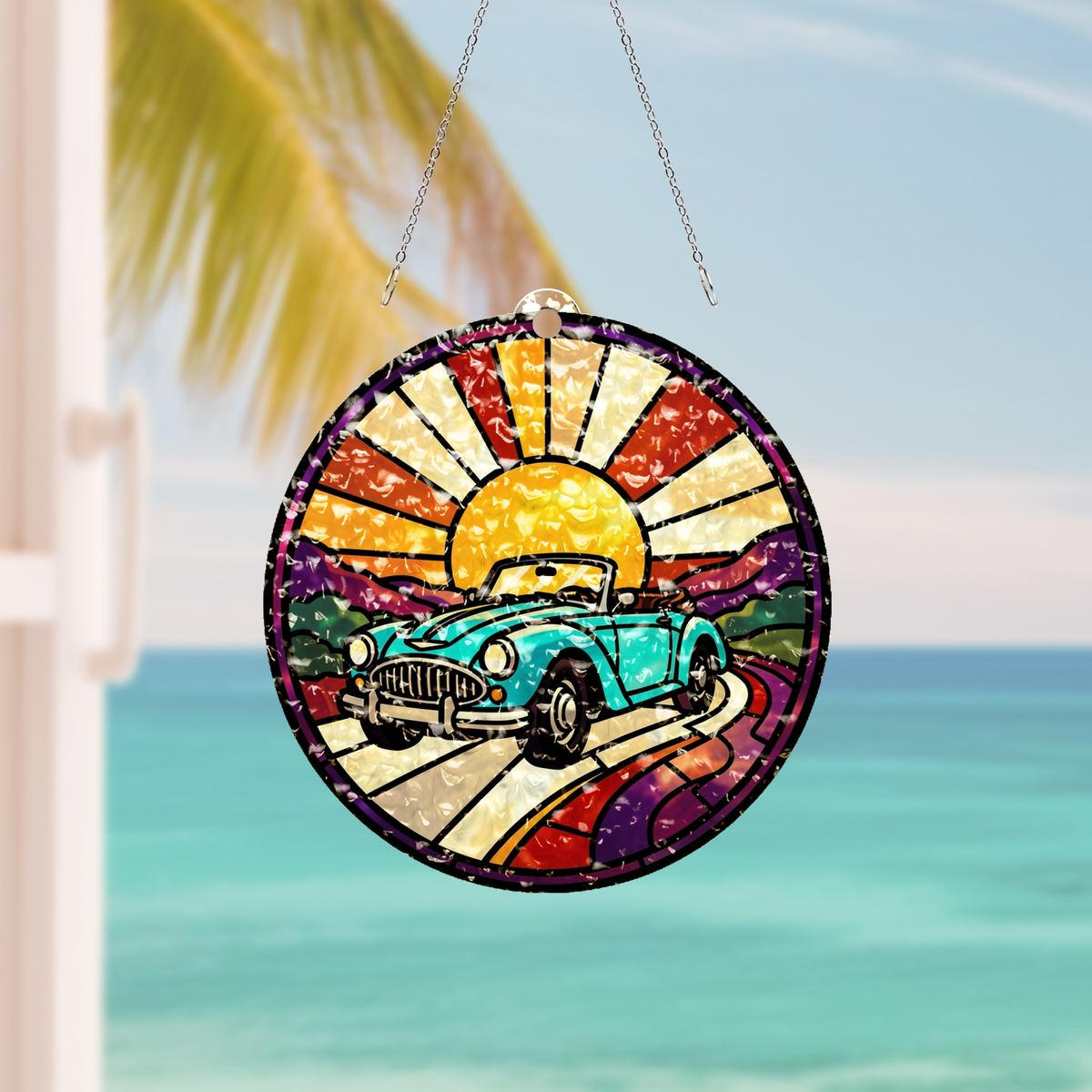 Road Trip Convertible Circle Water Ripple Suncatcher