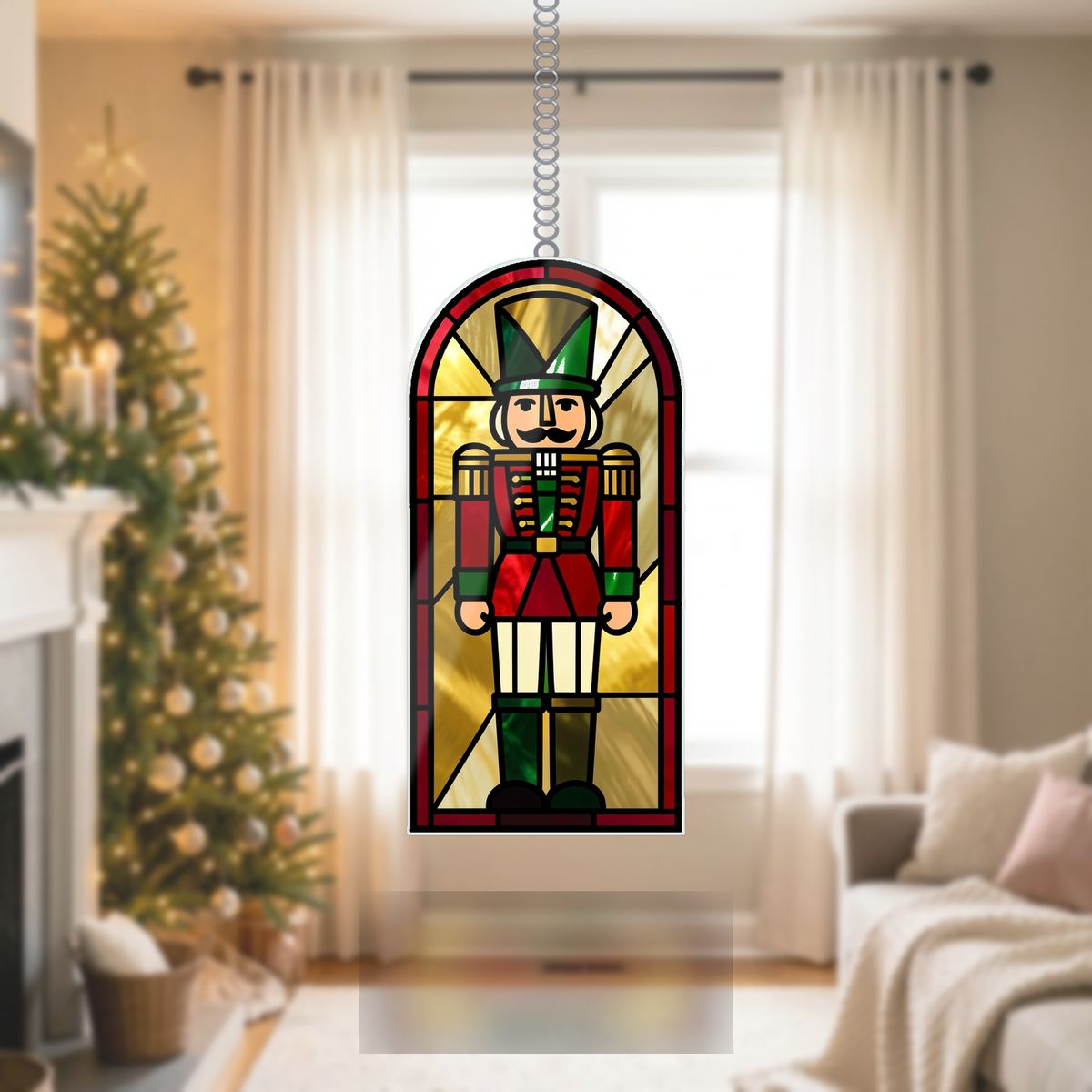 Nutcracker Soldier Arch Wavy Acrylic Suncatcher Ornament