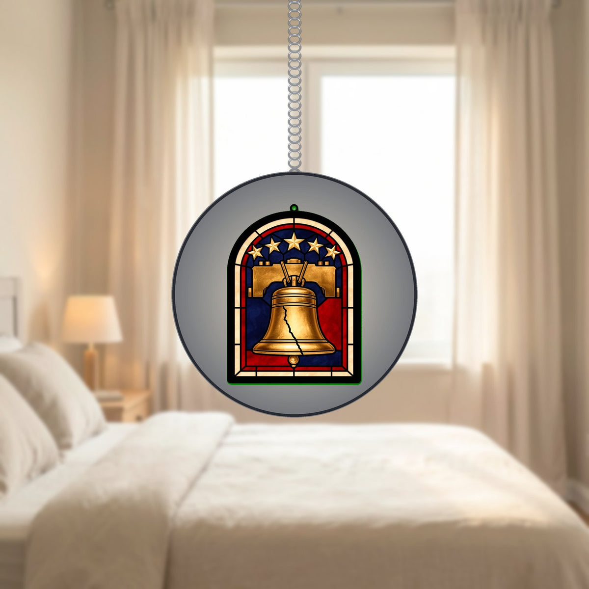 Liberty Bell Stars Arch Stained Glass Suncatcher