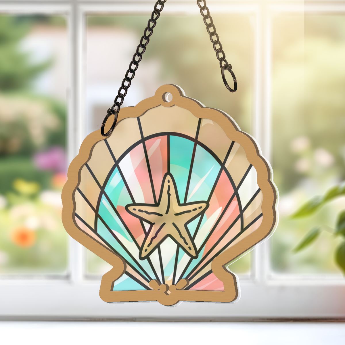 Seashell Starfish Arch Window Hanging Suncatcher