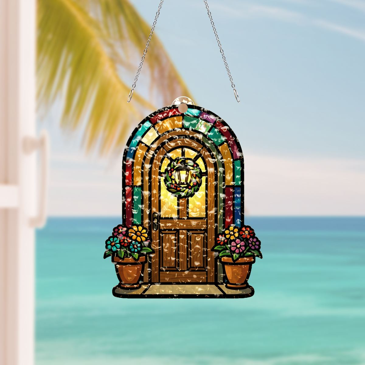Cozy Cottage Door Arch Water Ripple Suncatcher