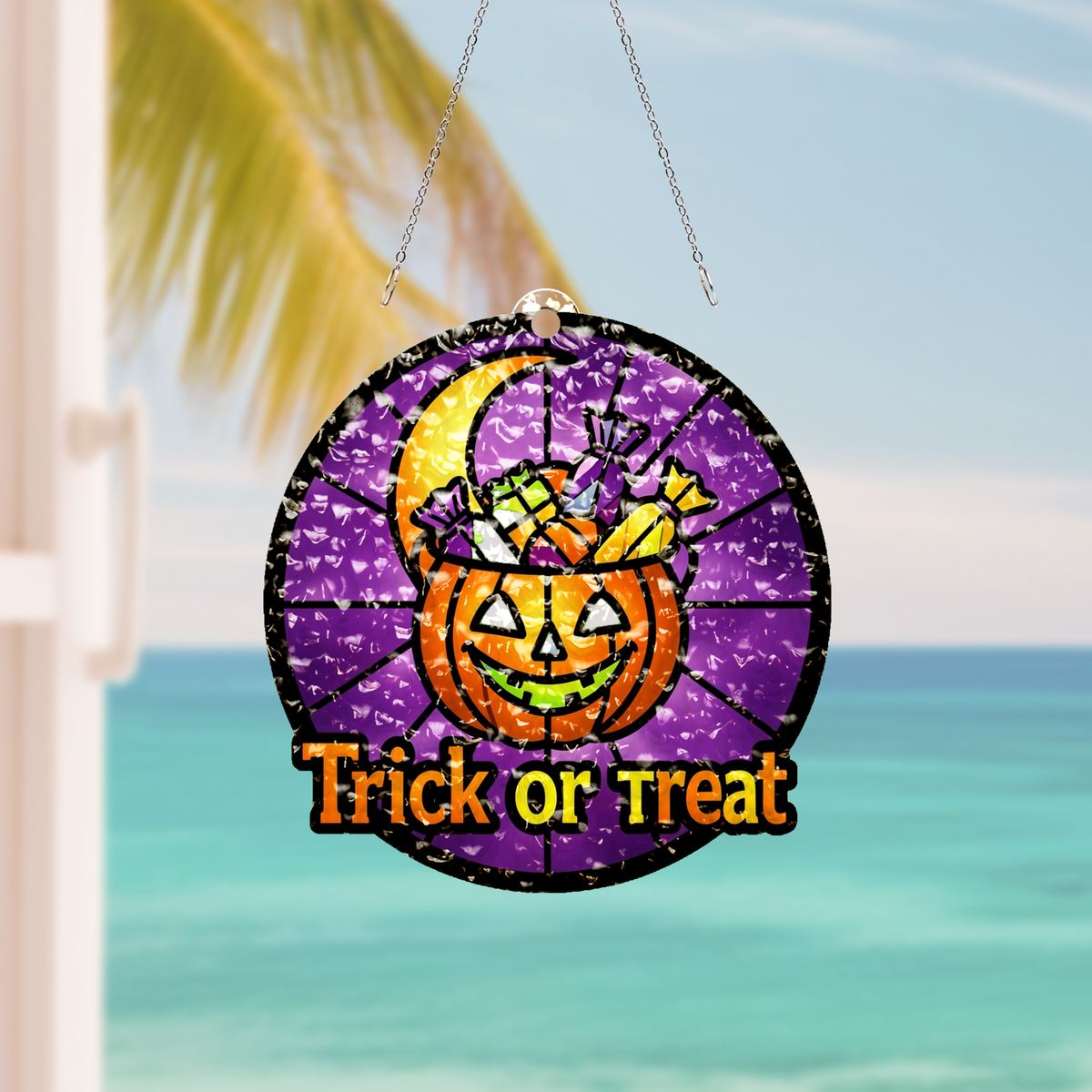 Trick Or Treat Pail Circle Water Ripple Suncatcher