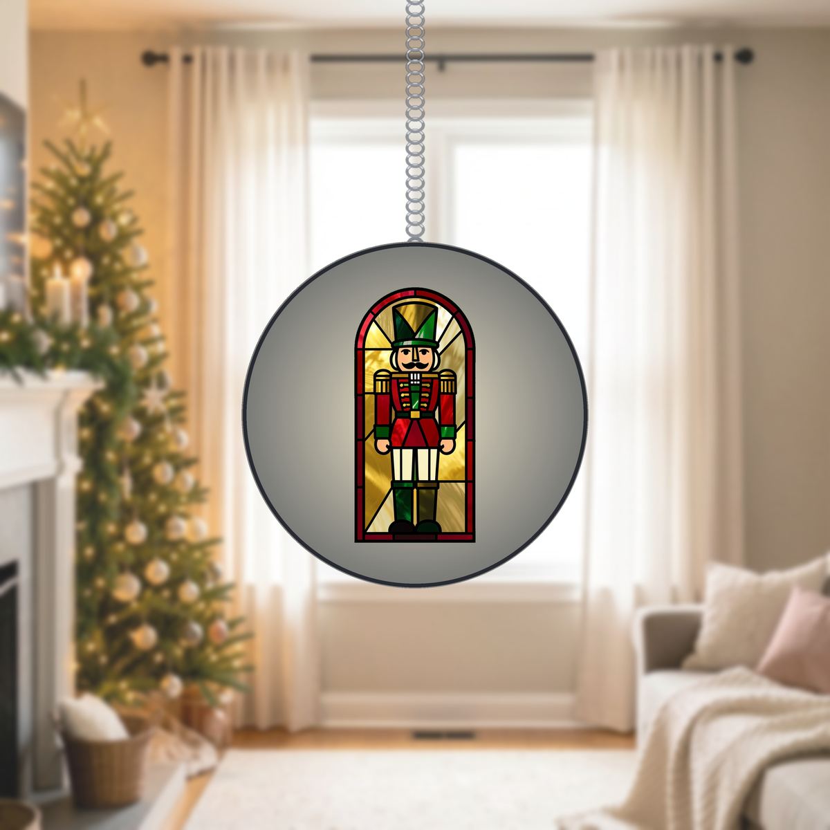 Nutcracker Soldier Arch Stained Glass Suncatcher