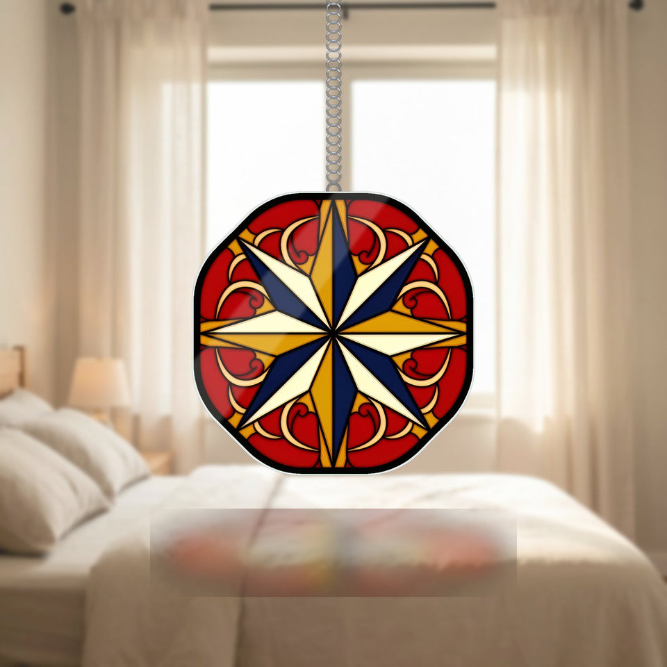 Barn Quilt Star Block Acrylic Suncatcher
