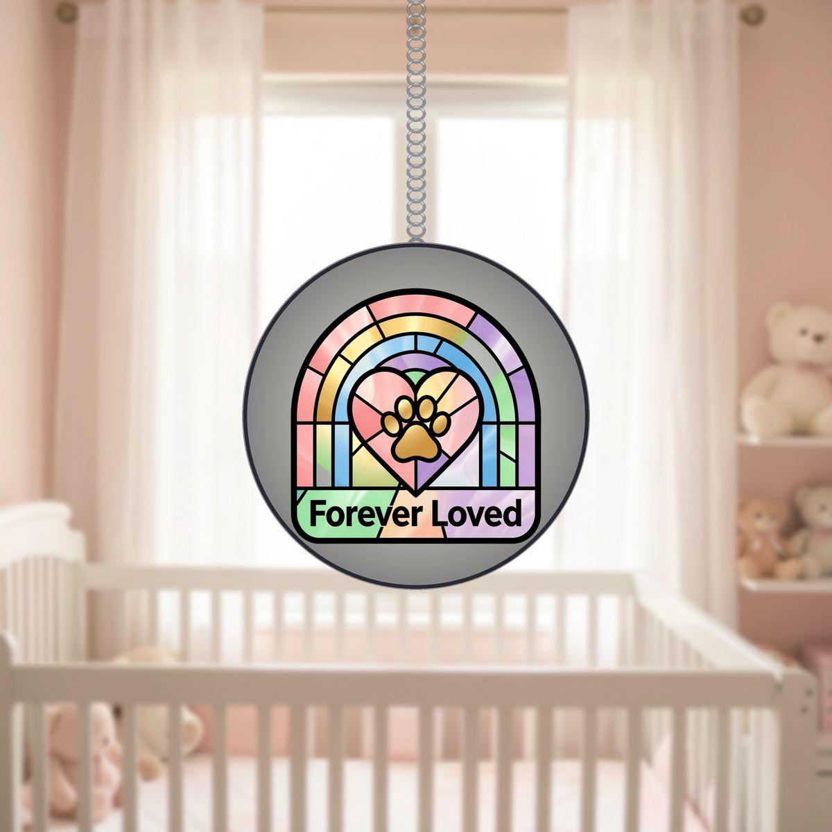 Rainbow Bridge Pet Memorial Stained Glass Suncatcher