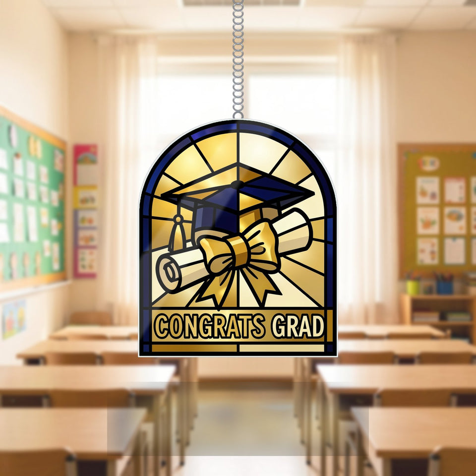 Graduation Cap Diploma Arch Acrylic Suncatcher