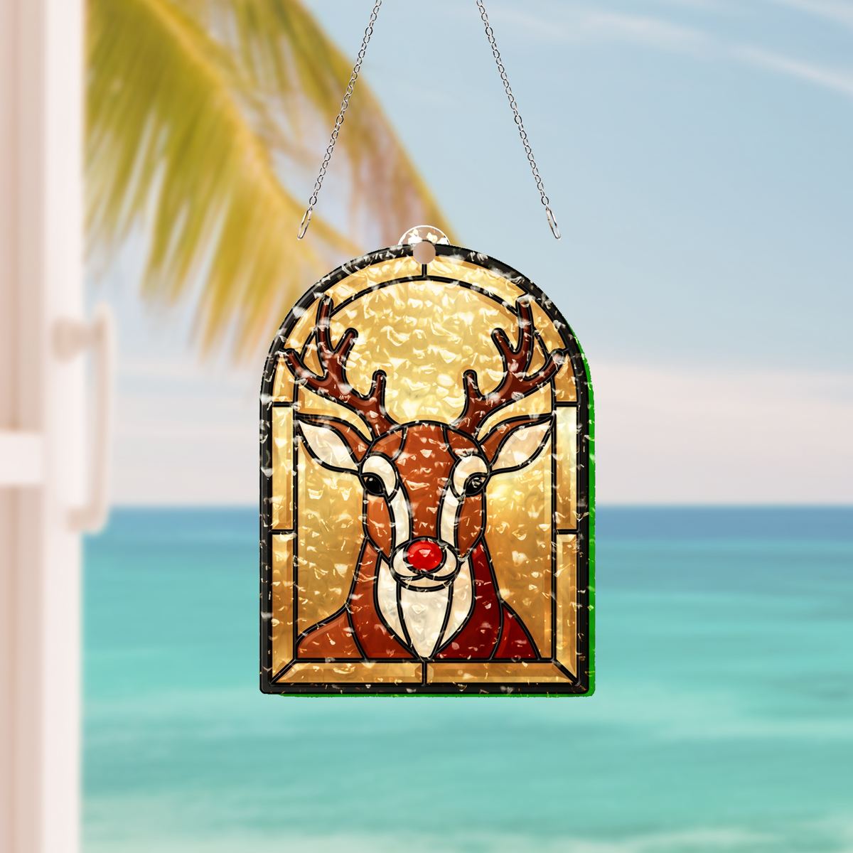Reindeer Antler Arch Water Ripple Suncatcher