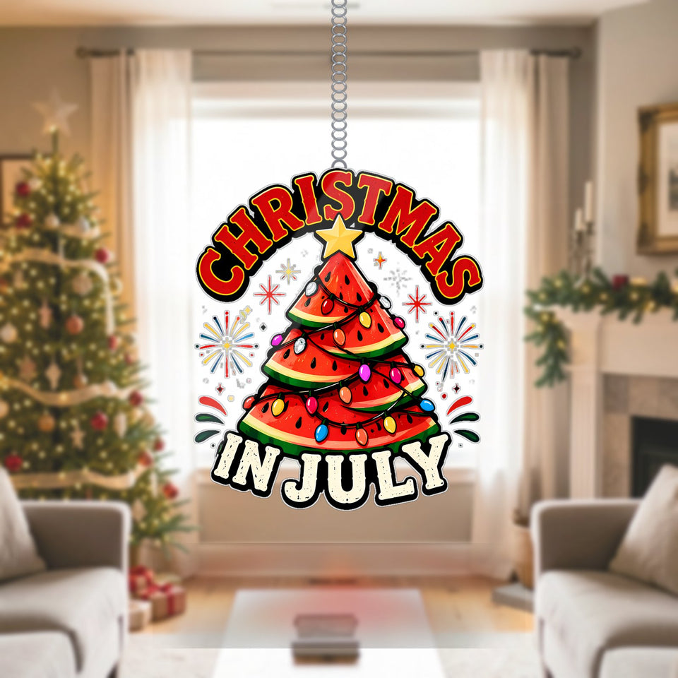 Watermelon Christmas Tree Acrylic Suncatcher