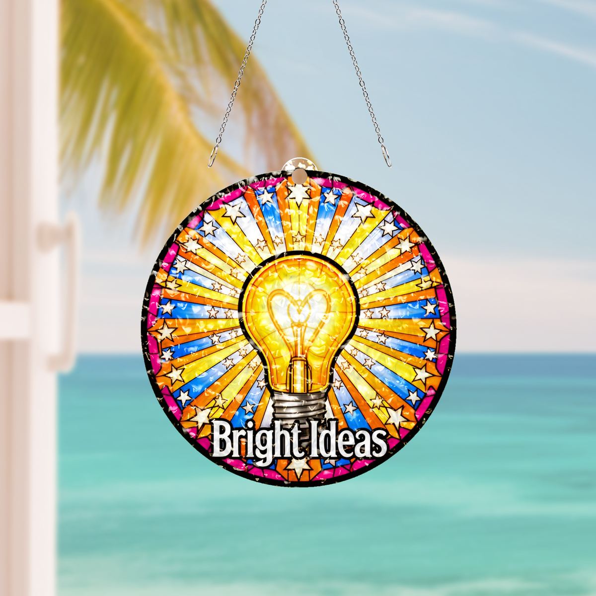 Bright Ideas Light Bulb Circle Water Ripple Suncatcher