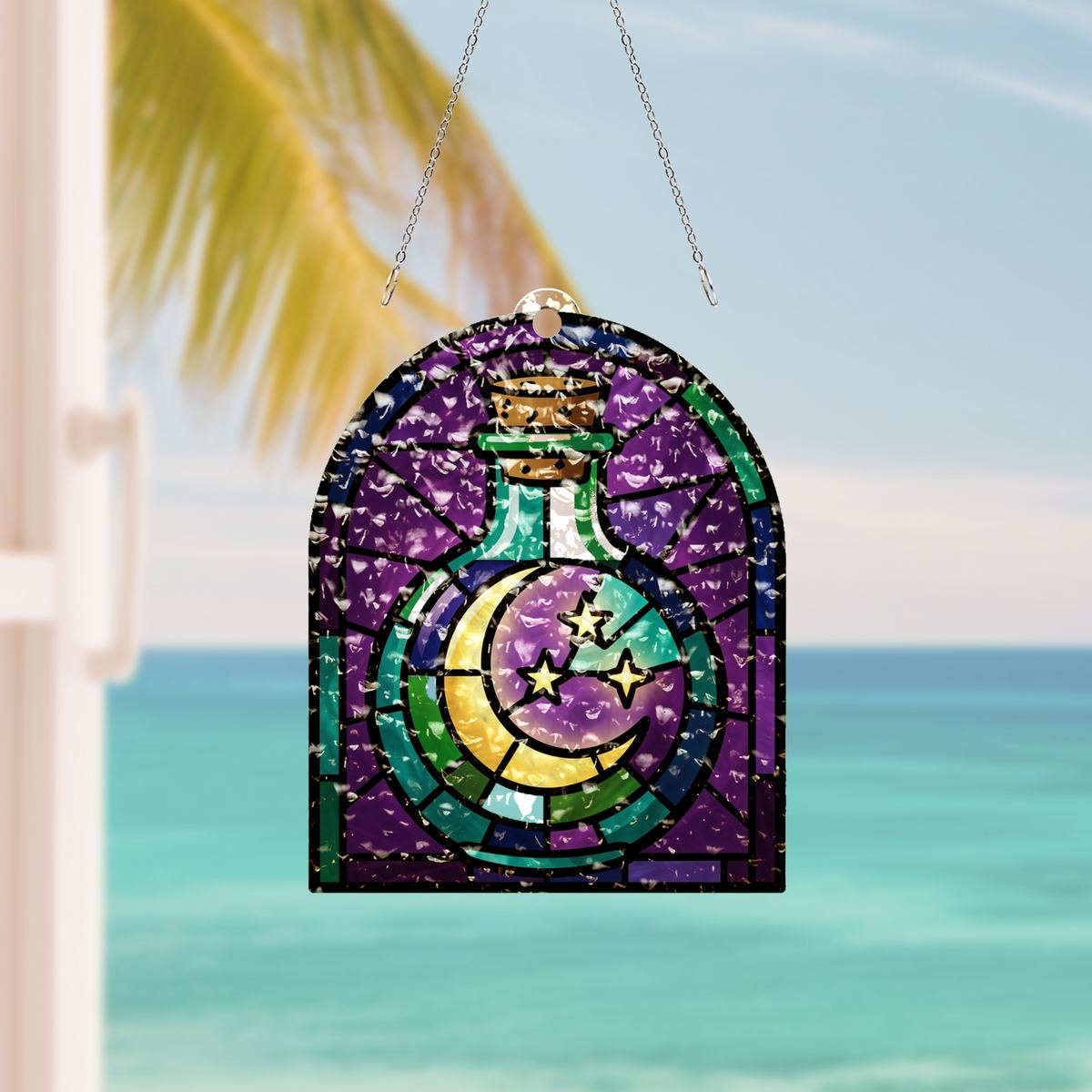 Potion Bottle Moon Arch Water Ripple Suncatcher