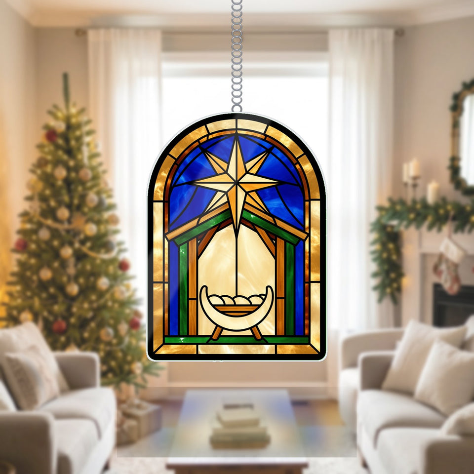 Nativity Star Arch Acrylic Suncatcher