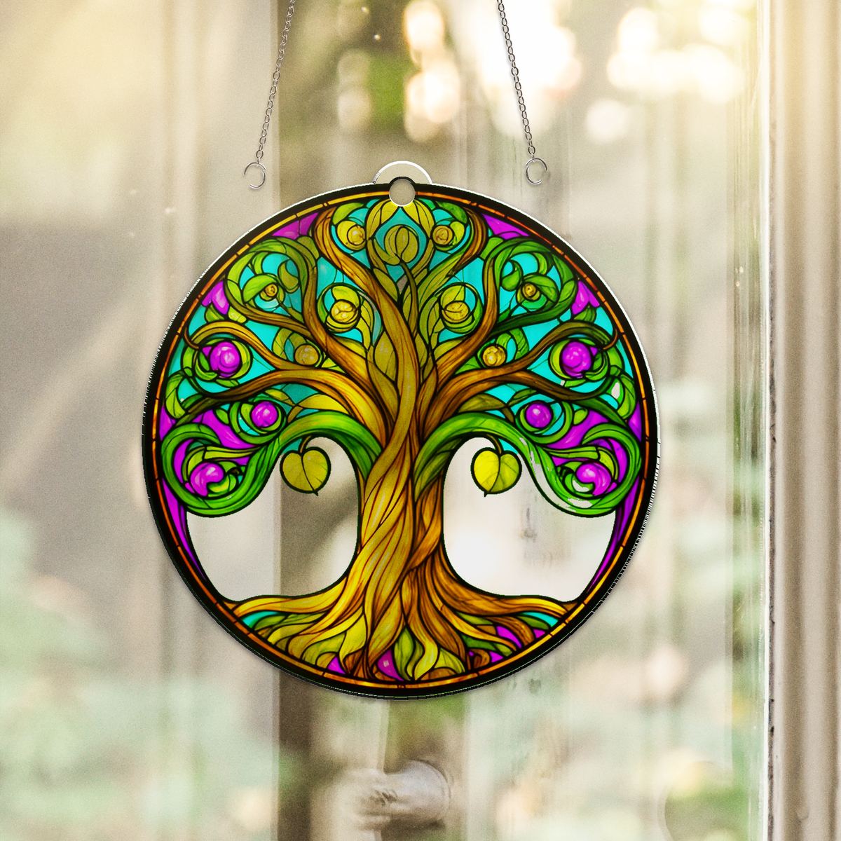 Tree of Life Memorial Circle Acrylic Suncatcher