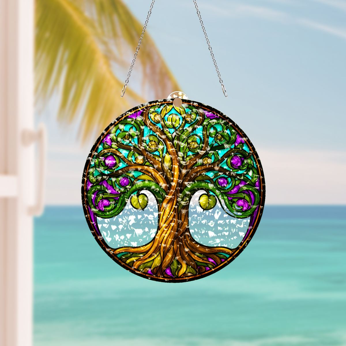 Tree of Life Memorial Circle Water Ripple Suncatcher