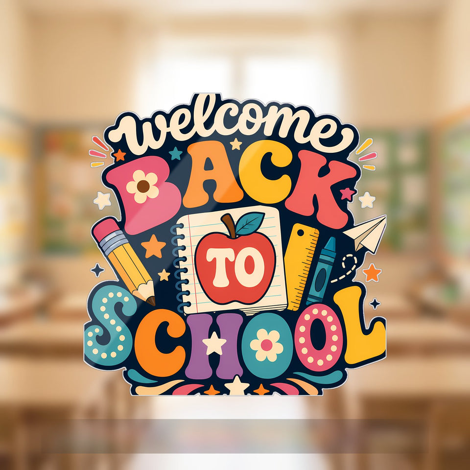 Welcome Back to School Notebook Acrylic Suncatcher