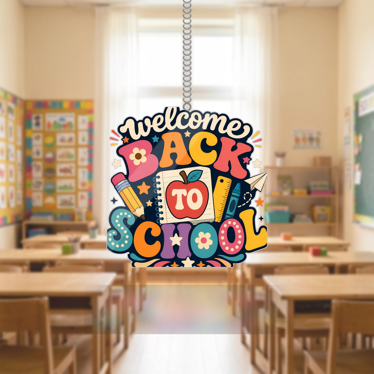 Welcome Back to School Notebook Acrylic Suncatcher