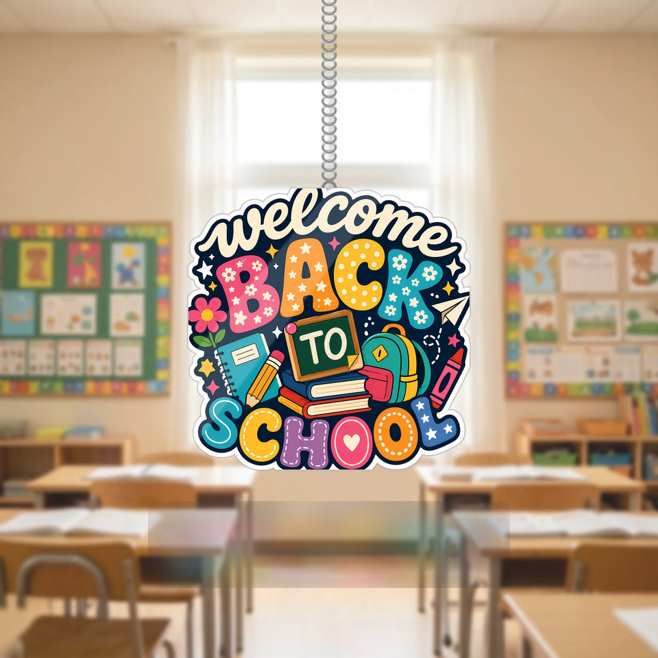Welcome Back to School Chalkboard Acrylic Suncatcher