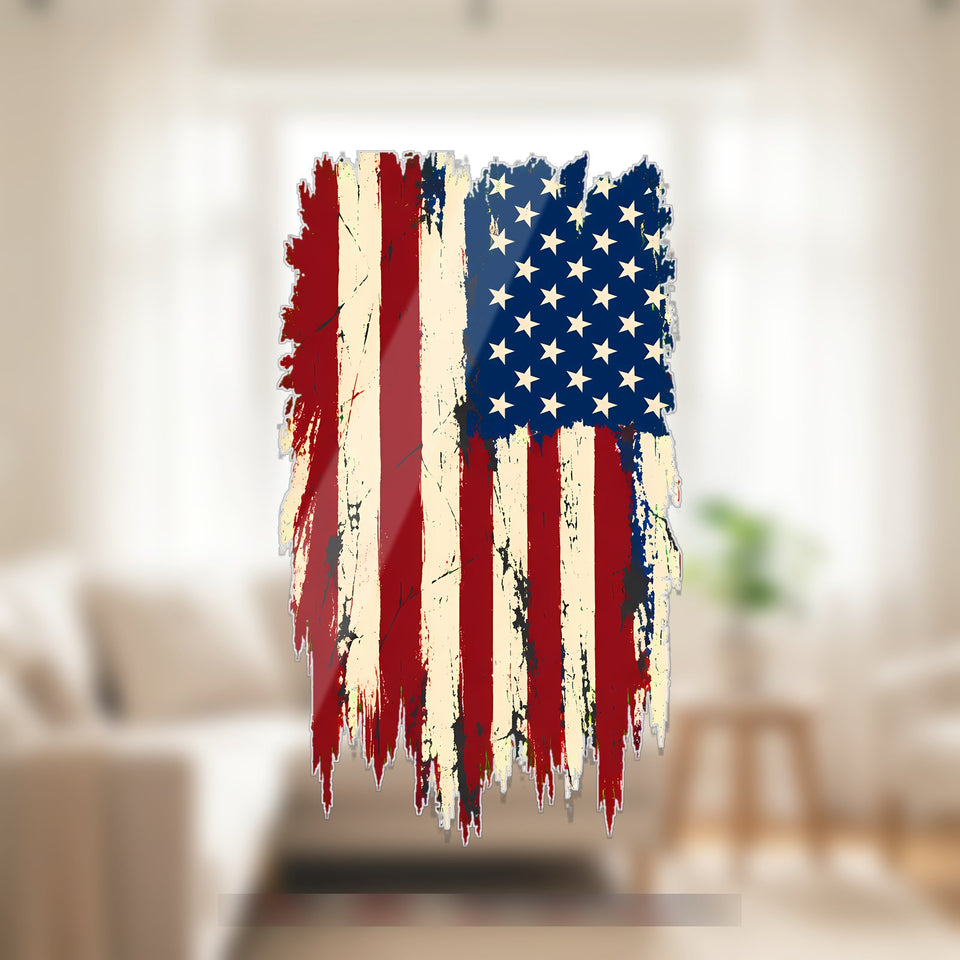 Vintage American Flag Acrylic Suncatcher