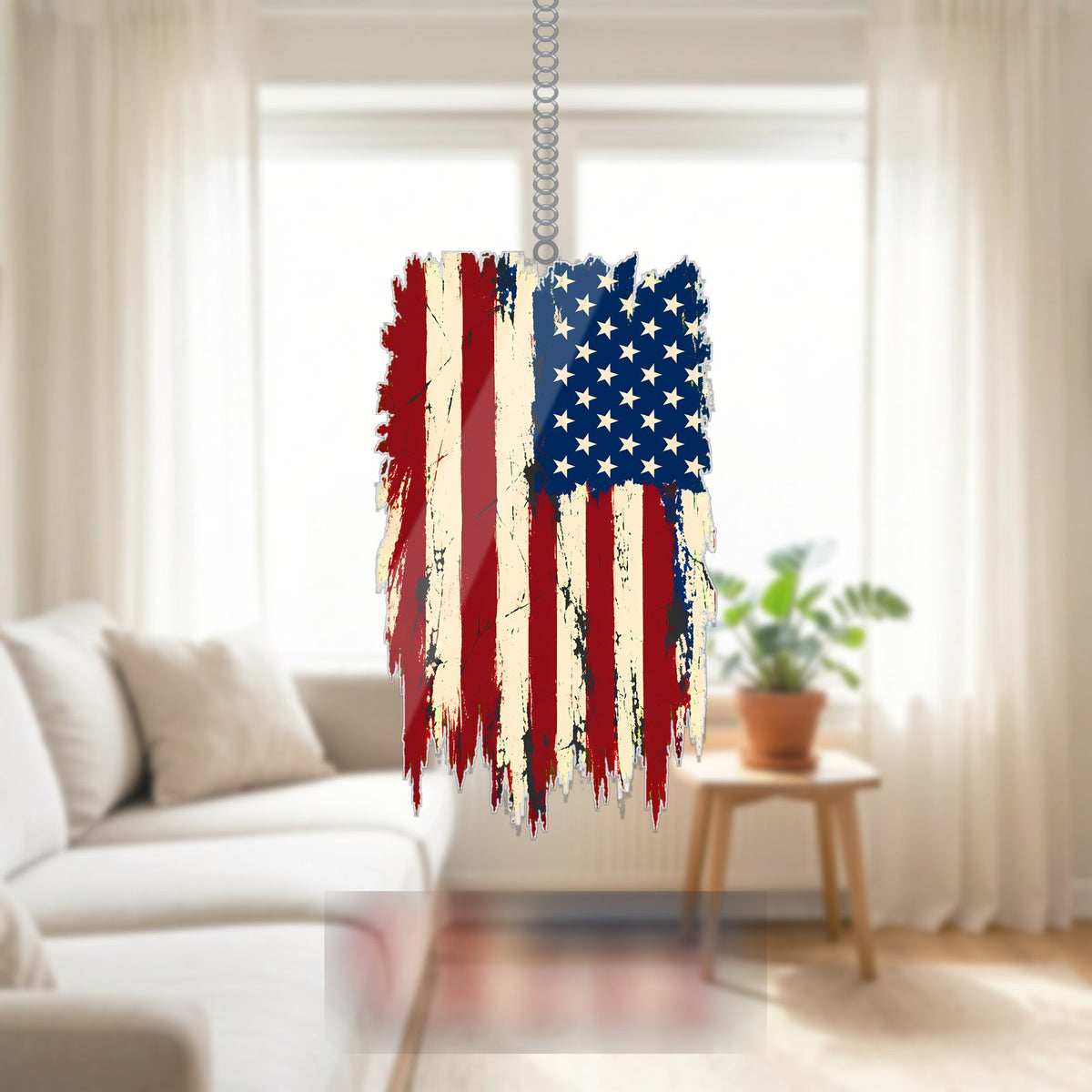 Vintage American Flag Acrylic Suncatcher