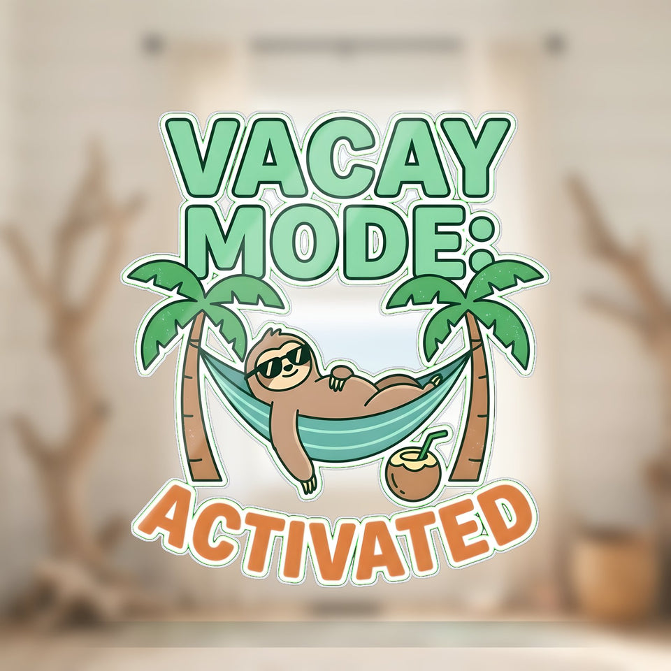 Hammock Sloth Vacay Mode Acrylic Suncatcher